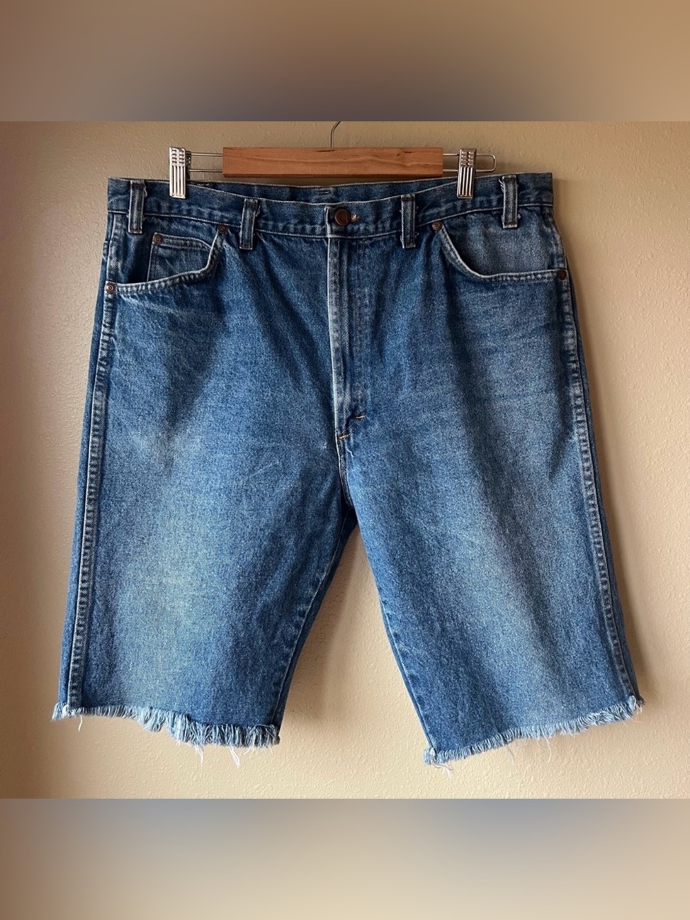 VTG Denim Jean Shorts 1970’s Dakota USA Made Cut Offs 12” Inseam Men’s Size 36